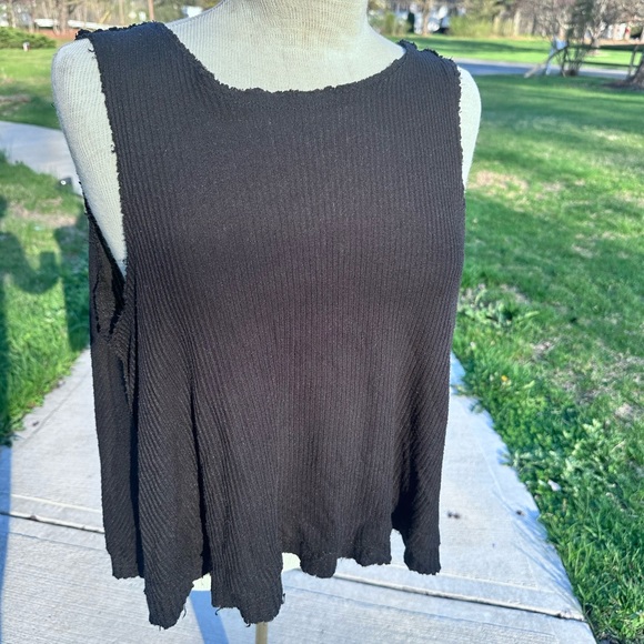 We The Free Tops - Free People Oversized Black Tank Top